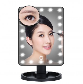 New LED Rotatable Cosmetic Make Up Mirror With Round Magnifying Mirror
