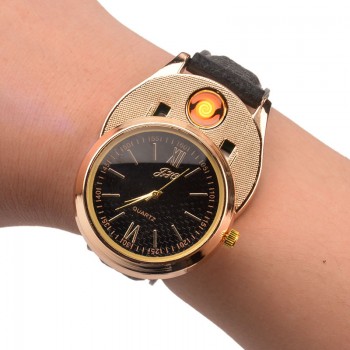 Luxury Wristwatch With Electronic Lighter